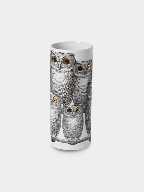 Fornasetti - Civette Porcelain Vase (8.5in/22cm) - Multiple - ABASK - 