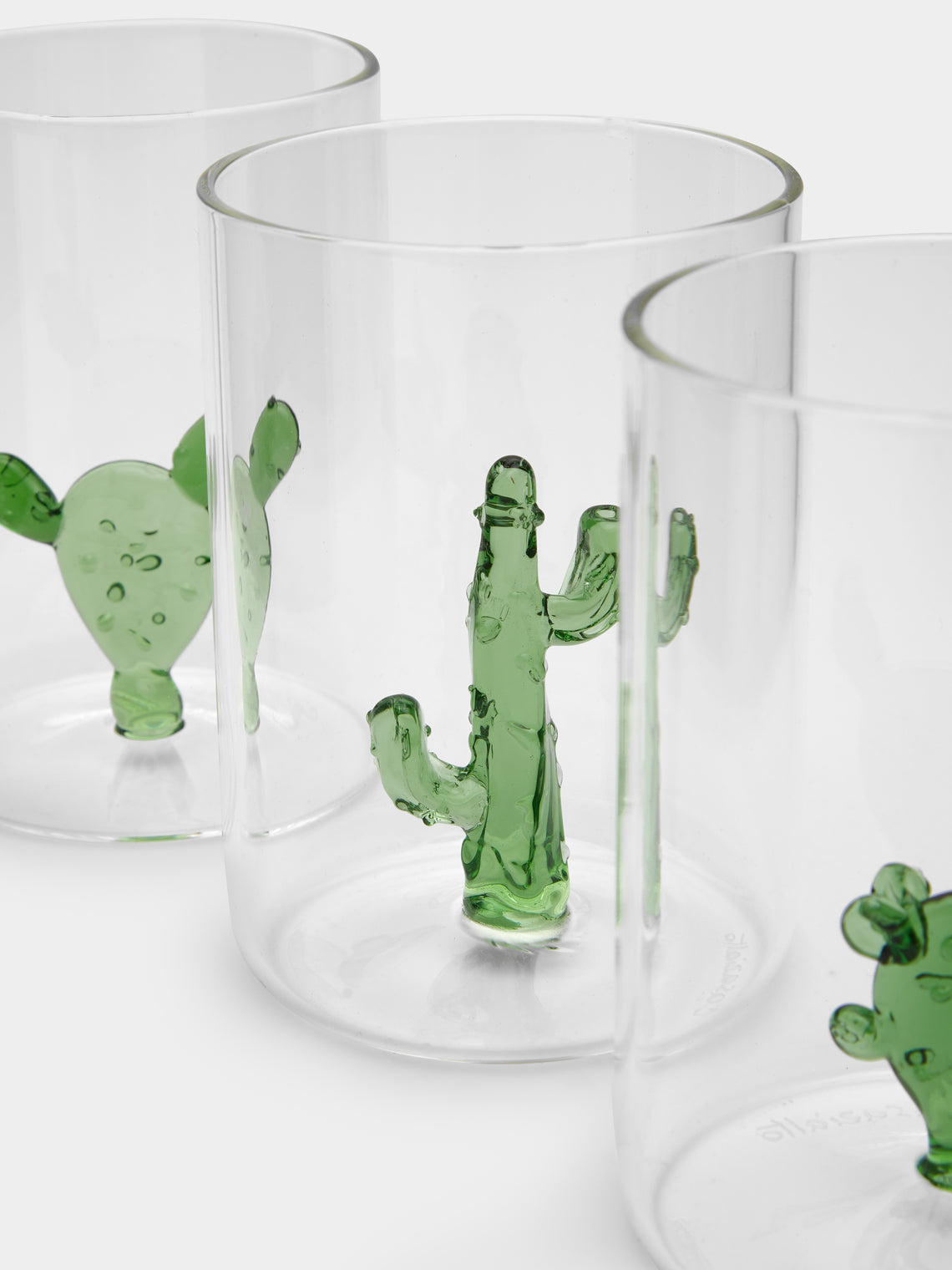 Cactus Hand-Blown Murano Glass Tumblers (Set of 4)
