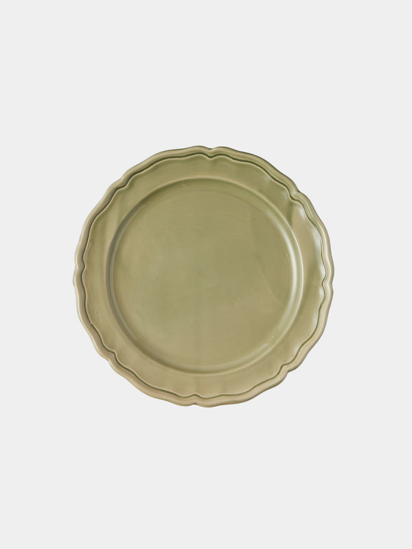 Maison Pichon Uzès - Provence Hand-Glazed Ceramic Dinner Plates – 11in/28cm (Set of 4) - Green - ABASK  - 