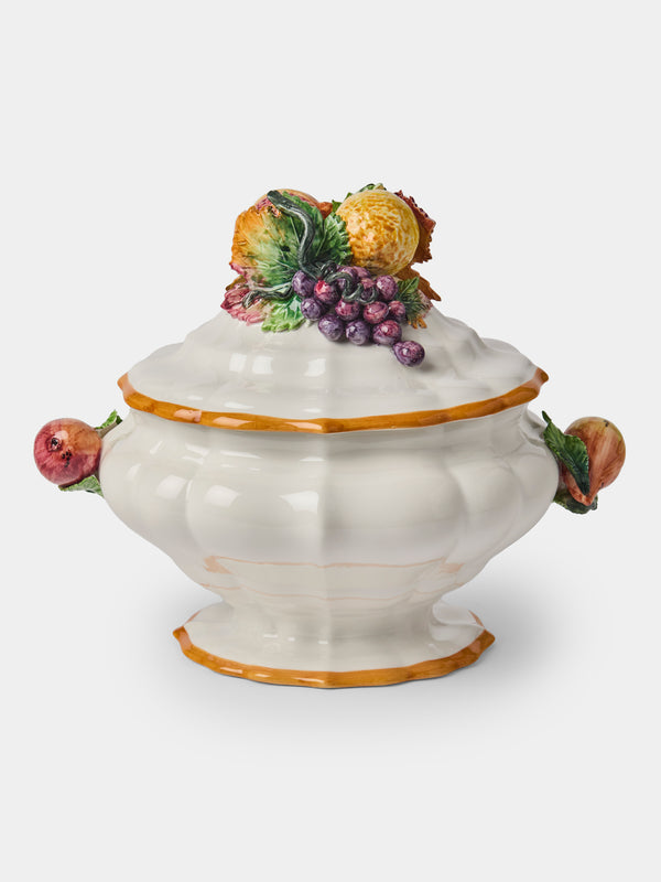 Fioravola - Fruits Hand-Painted Ceramic Tureen - White - ABASK - 