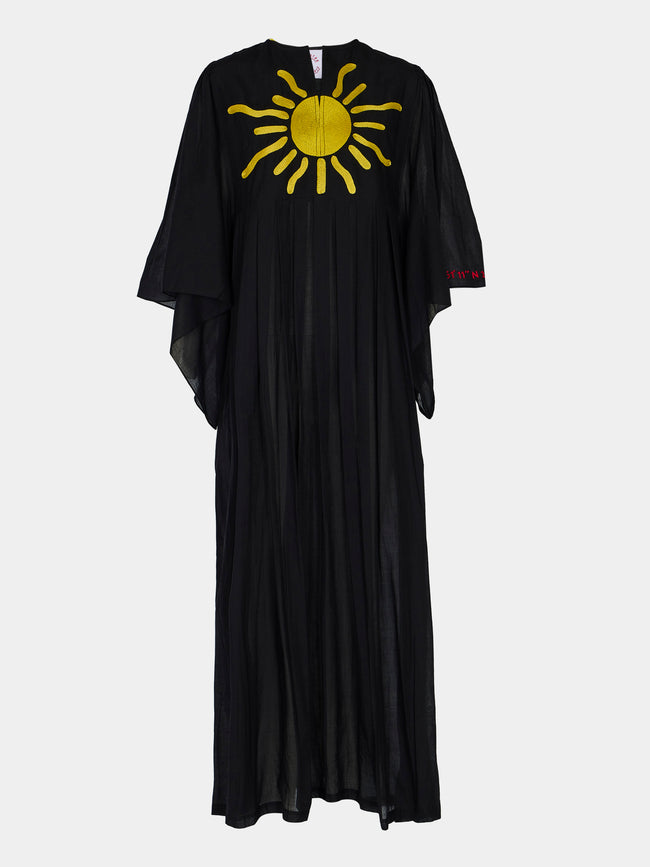 Kilometre Paris - Sun Embroidered Cotton Dress | One Size - Black - ABASK - 