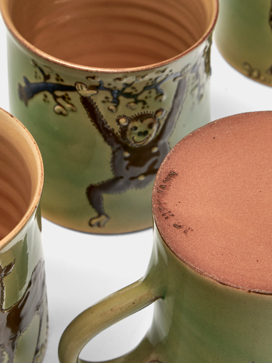 Safari Hand-Painted Ceramic Mugs (Set of 4)