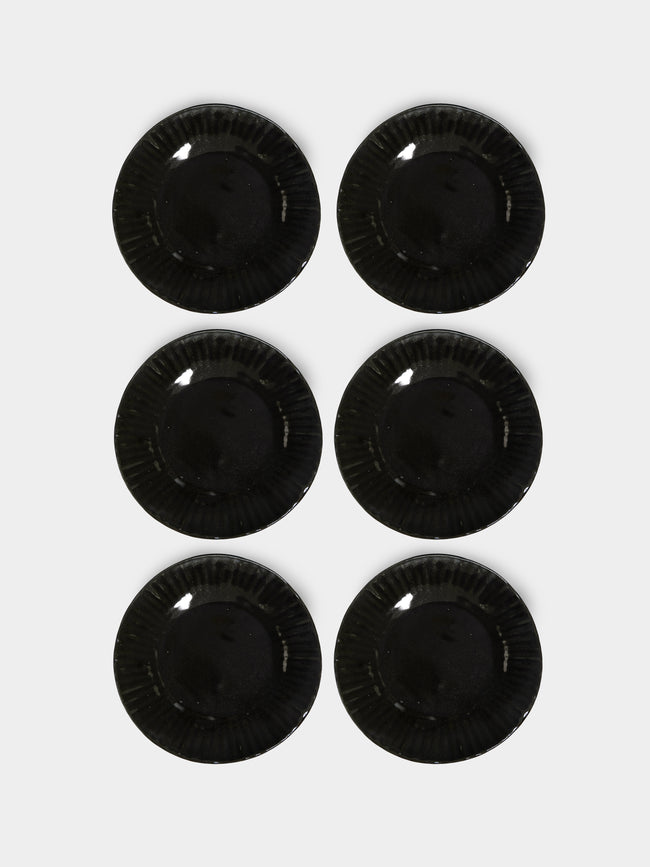 Mervyn Gers Ceramics - 'Paper' Dinner Plates (Set of 6) - Black - ABASK
