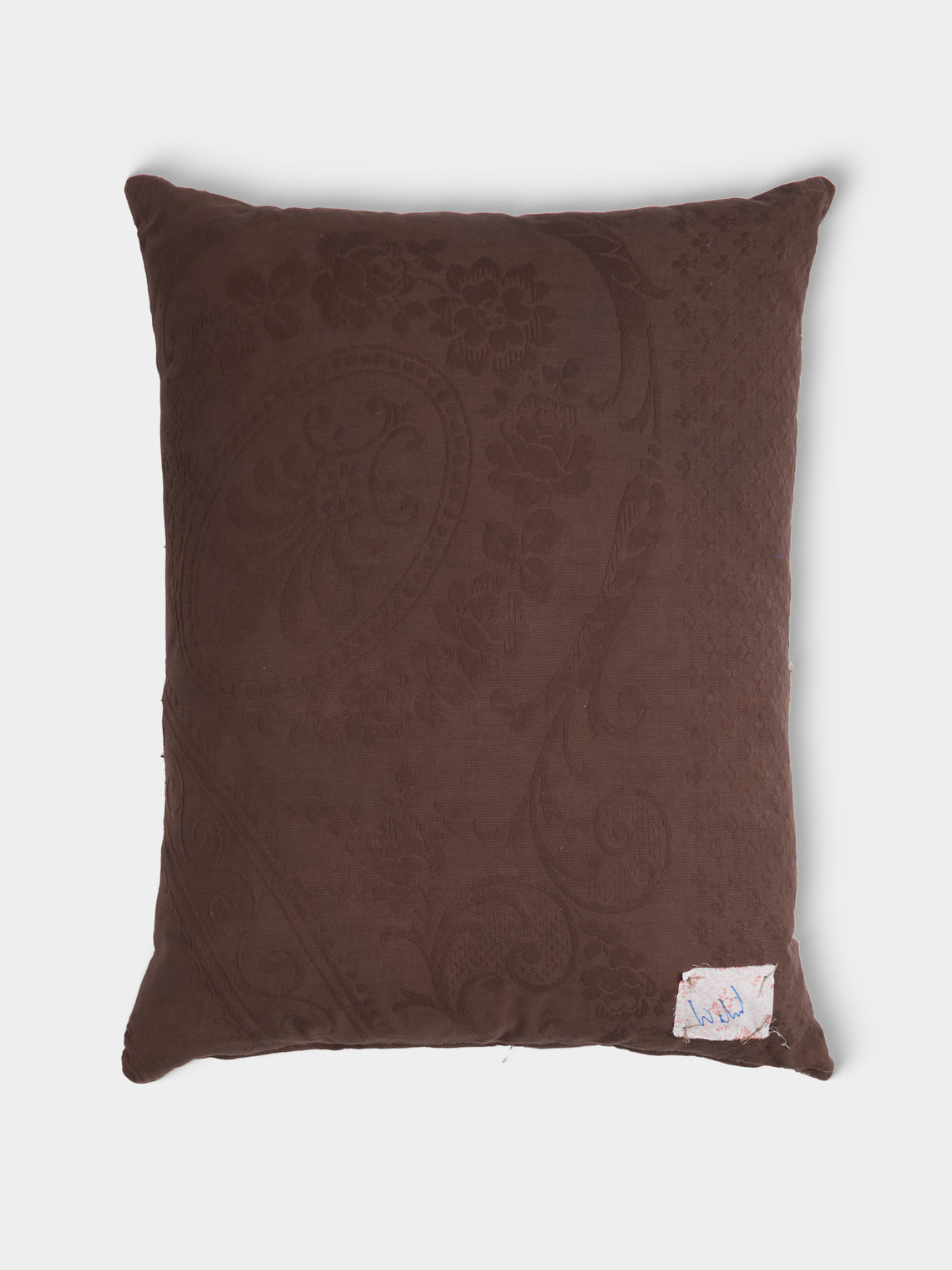 By Walid - 19th-Century Needlepoint Wool and Damask Cushion (24.5in/62cm) - Multiple - ABASK