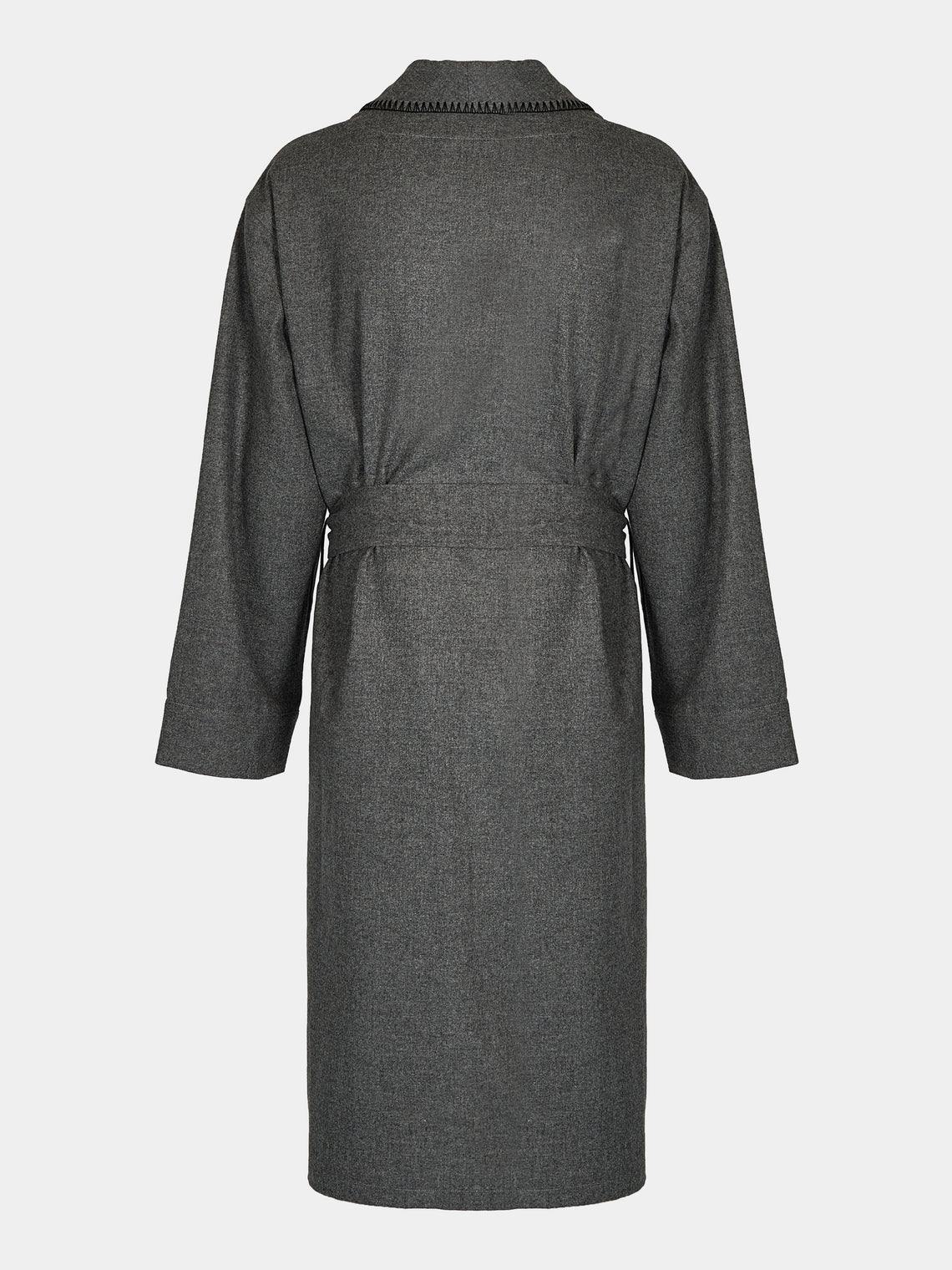 Sebline - Hand-Embroidered Wool Robe - Gray - ABASK