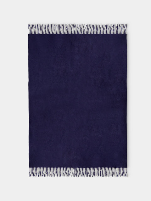 Begg x Co - Arran Cashmere Throw (72in/1.8m) - Navy - ABASK - 