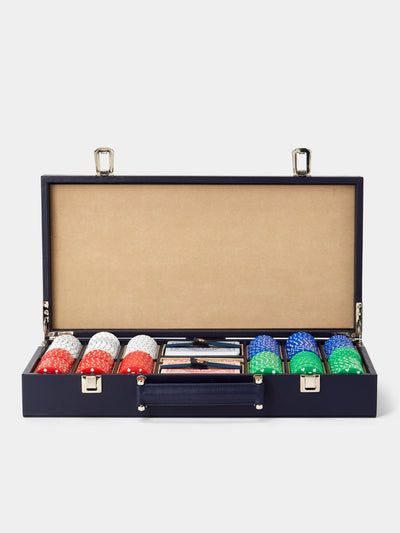 Noble Macmillan - Leather Poker Set - Navy - ABASK - 