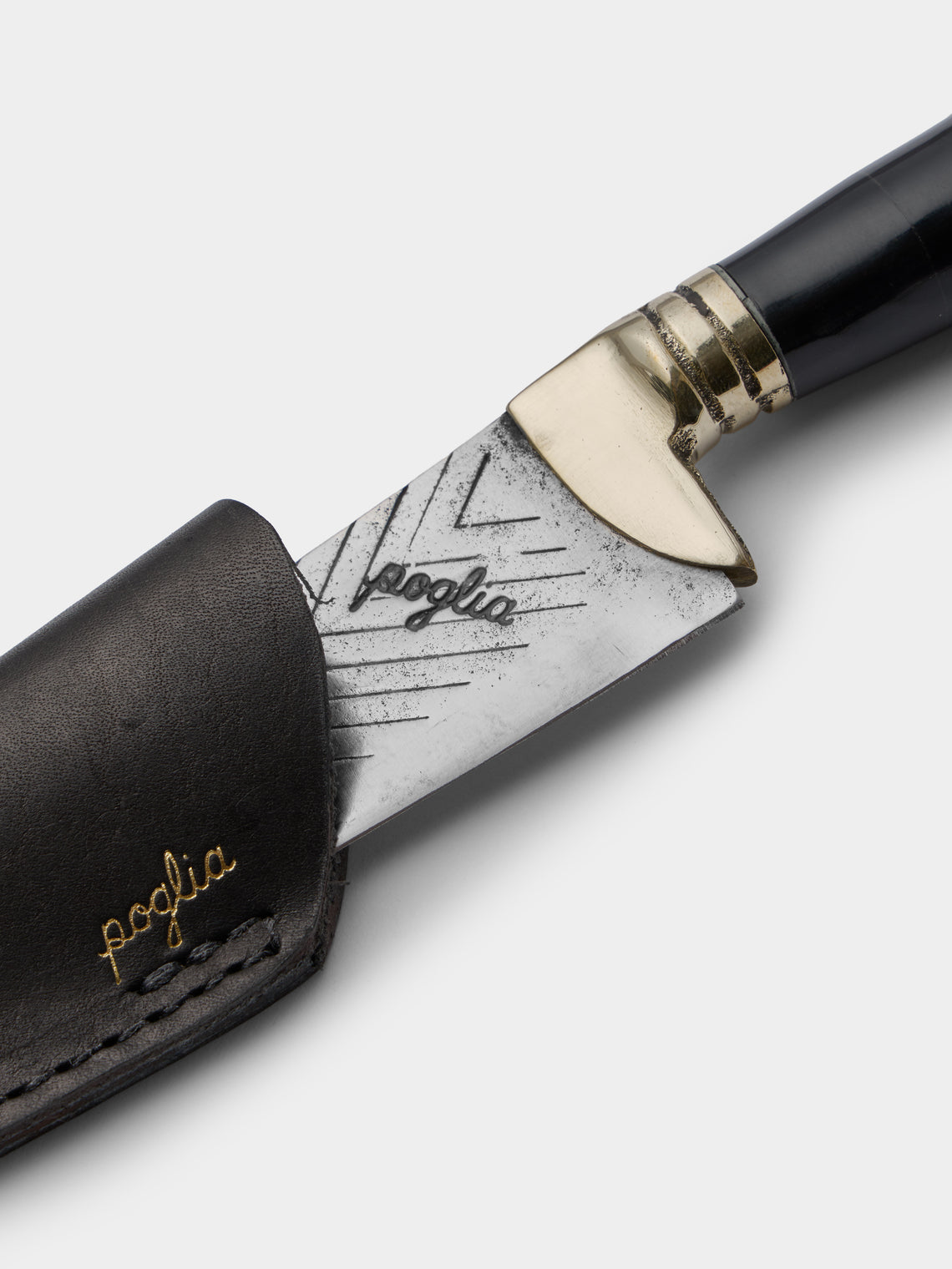 Poglia - Florence Signature Horn and Bone Knife - Black - ABASK