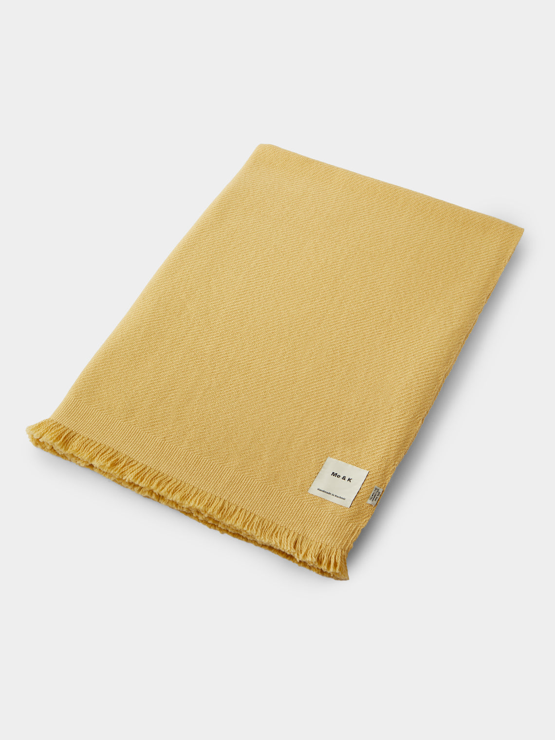 Me & K - Merino Wool and Cashmere King-Size Blanket (106in/2.7m) - Yellow - ABASK