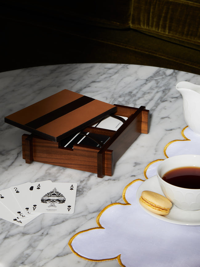 Giobagnara - Structura Wood Playing Card Holder - Brown - ABASK