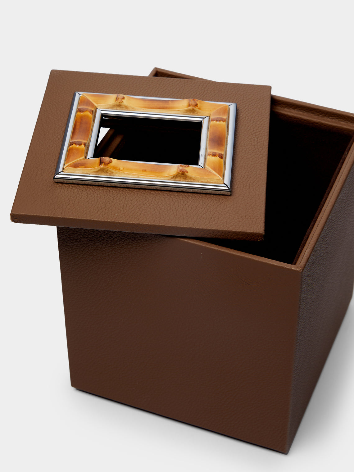 Lorenzi Milano - Bamboo and Leather Tissue Box -  - ABASK