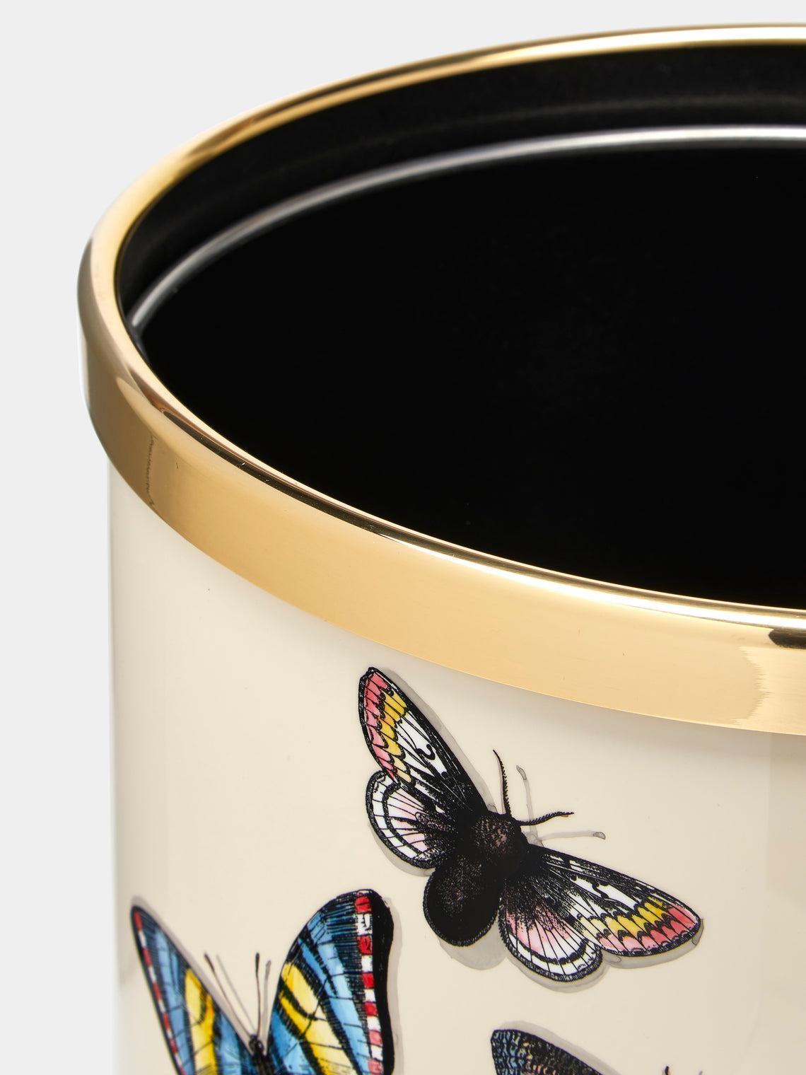 Fornasetti - Farfalle Iron Wastepaper Bin - Ivory - ABASK
