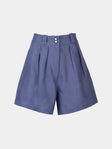 Yali Milano - The Portofino Linen Shorts | Size: S - Blue - ABASK - 