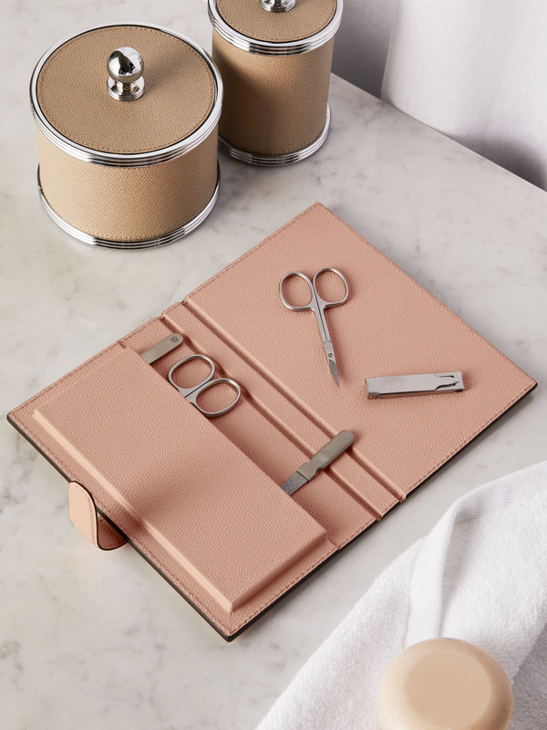 Giobagnara - Vals Leather Manicure Travel Set - Light pink - ABASK