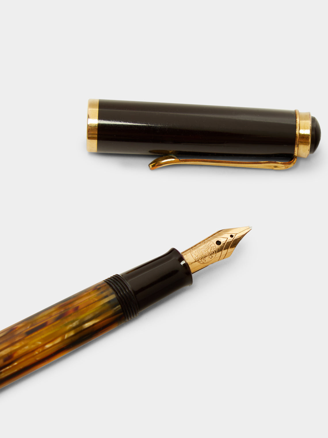 Antique and Vintage - 1950s Pelikan 400 Brown Tortoiseshell Fountain Pen and Pencil Set -  - ABASK