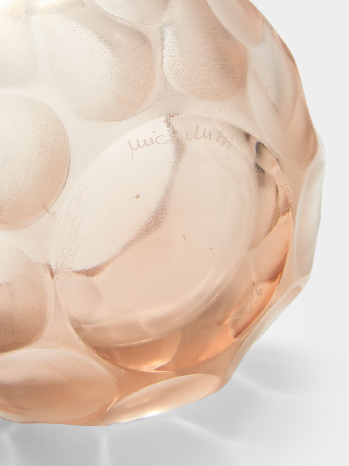 Micheluzzi Glass - Bocia Rose Bamboo Hand-Blown Murano Glass Vase (6in/15cm) - Pink - ABASK