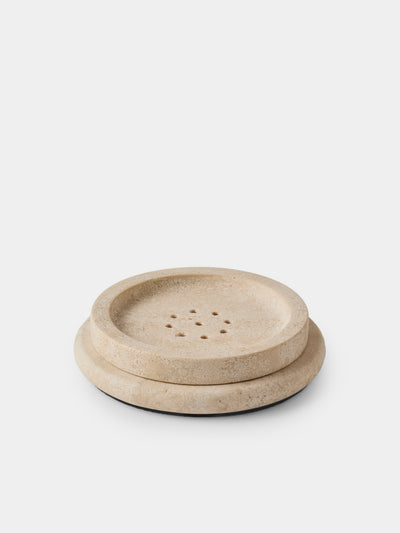 Pigment France - Courbet Travertine Soap Dish - Cream - ABASK - 