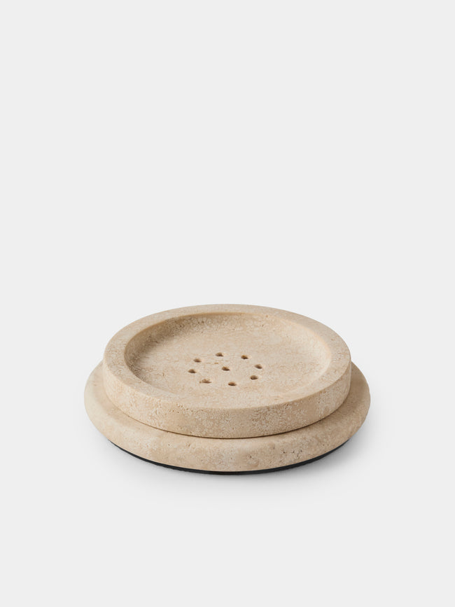 Pigment France - Courbet Travertine Soap Dish - Cream - ABASK - 