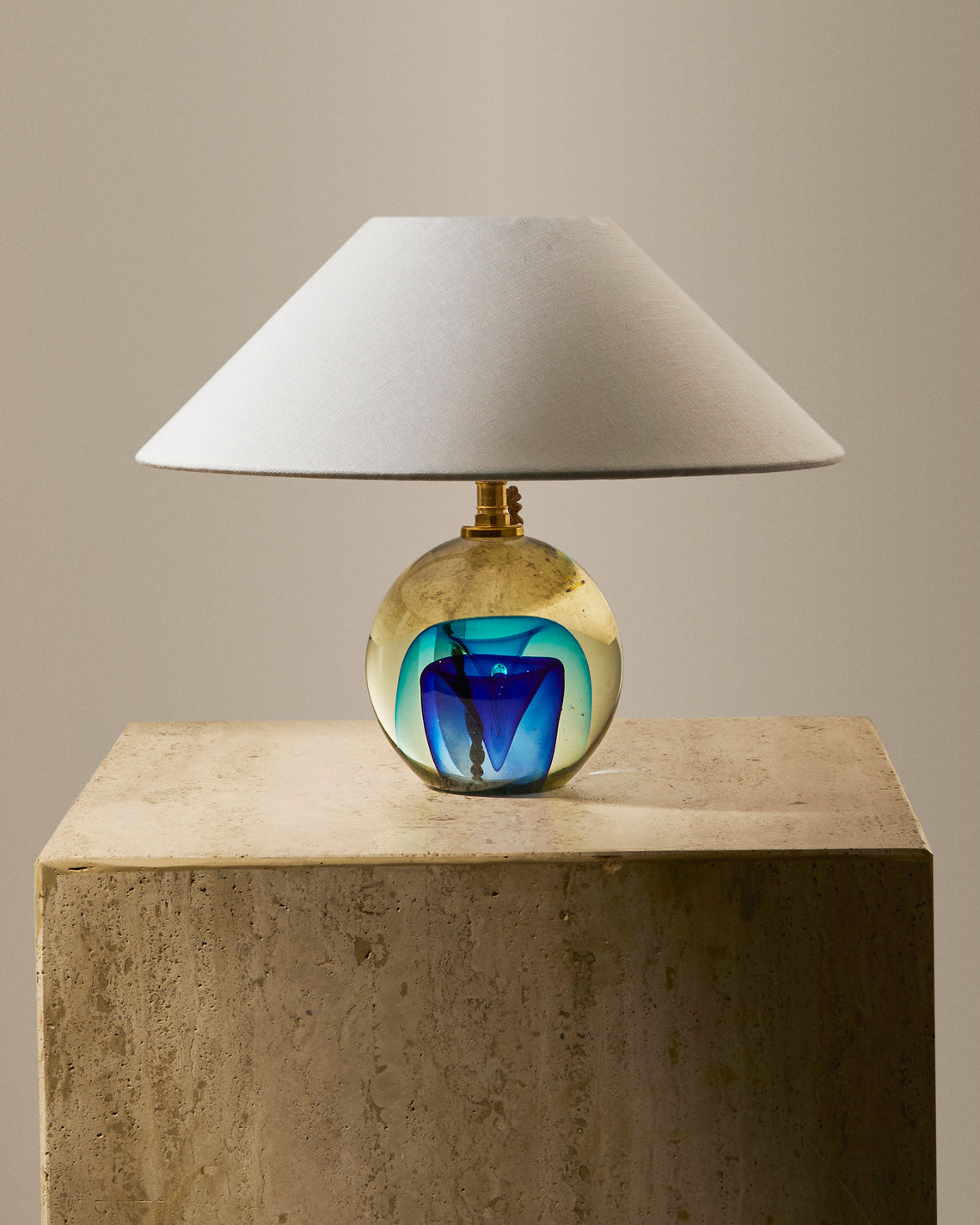 Antique and Vintage - 1960s Antonio Da Ros Glass Table Lamp - Blue - ABASK