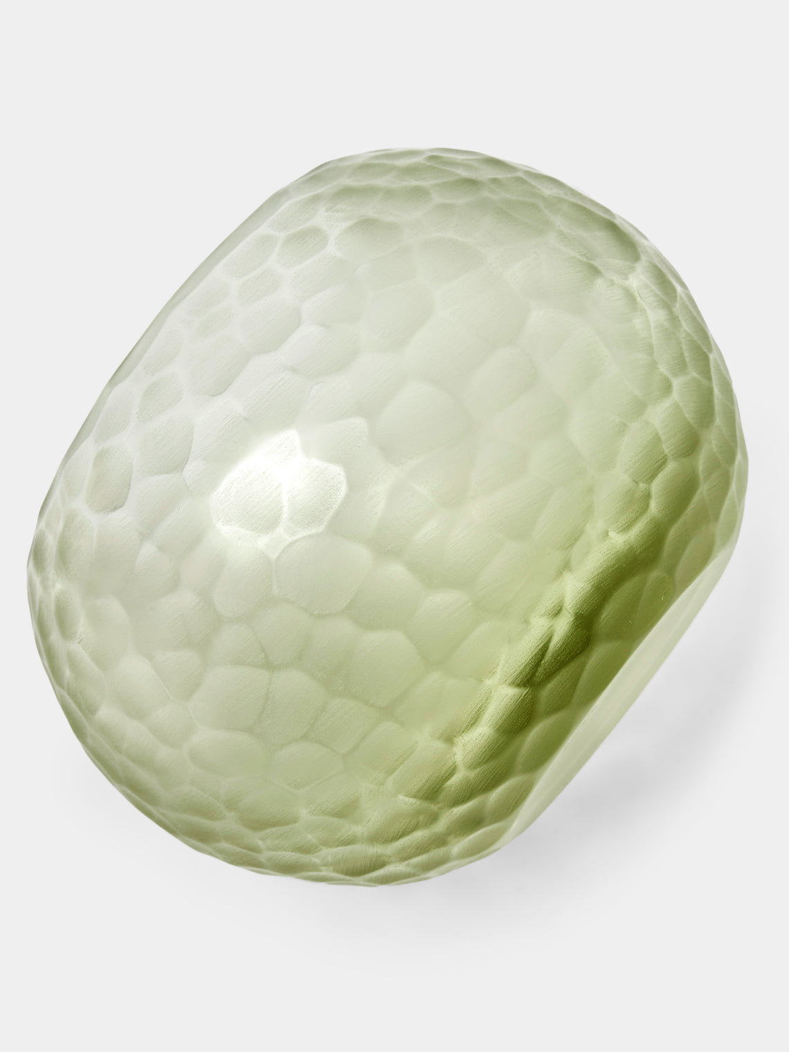 Micheluzzi Glass - Bocia Verdino Diamante Hand-Blown Murano Glass Vase (5.5in/14cm) - Green - ABASK