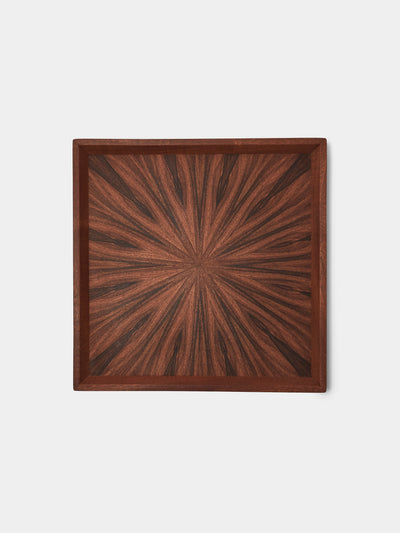 Mori Kougei - Poke Morado Wood Square Tray (10.5in/26.5cm) - Brown - ABASK - 