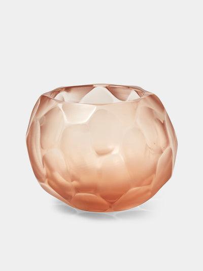 Micheluzzi Glass - Bocia Rose Bamboo Hand-Blown Murano Glass Vase (4.5in/11.5cm) - Pink - ABASK - 