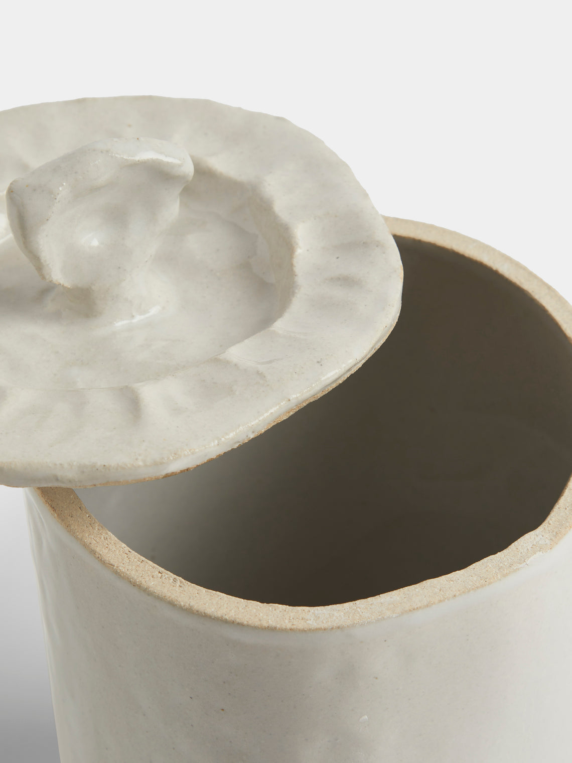 Estudio Vernís - Wood-Fired Stoneware Storage Jar - White - ABASK