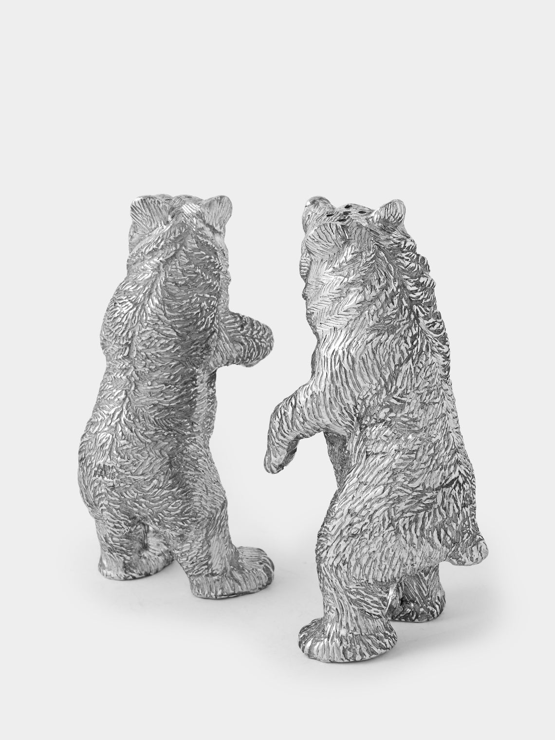 Au Bain Marie - | Set of 2 | Bear Pewter Salt and Pepper Shakers - Silver - ABASK