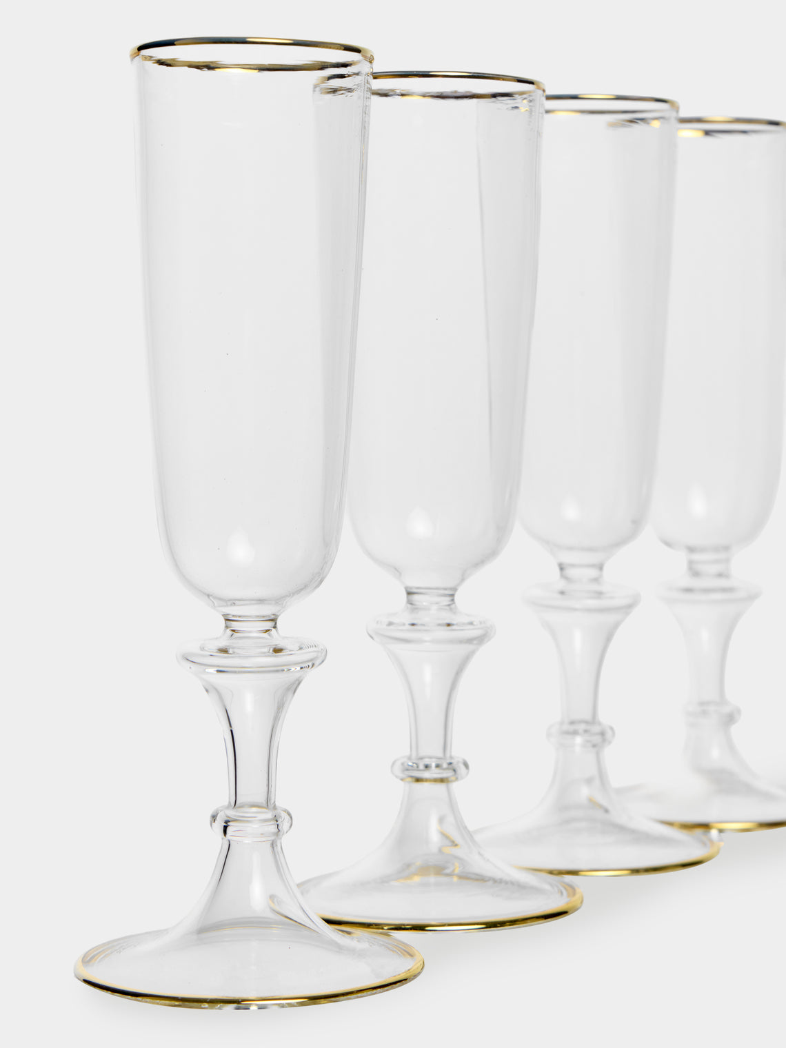 Alya Tannous - | Set of 6 | Vienna Glass Champagne Flutes - Clear - ABASK