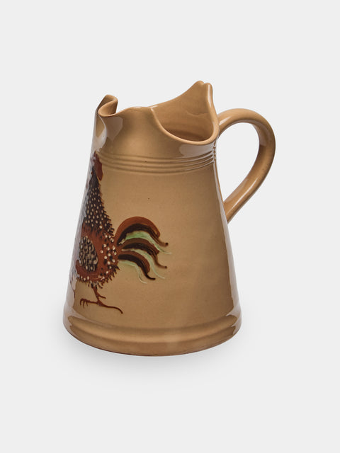 Poterie d’Évires - Chickens Hand-Painted Ceramic Petite Milk Jug - Cream - ABASK - 