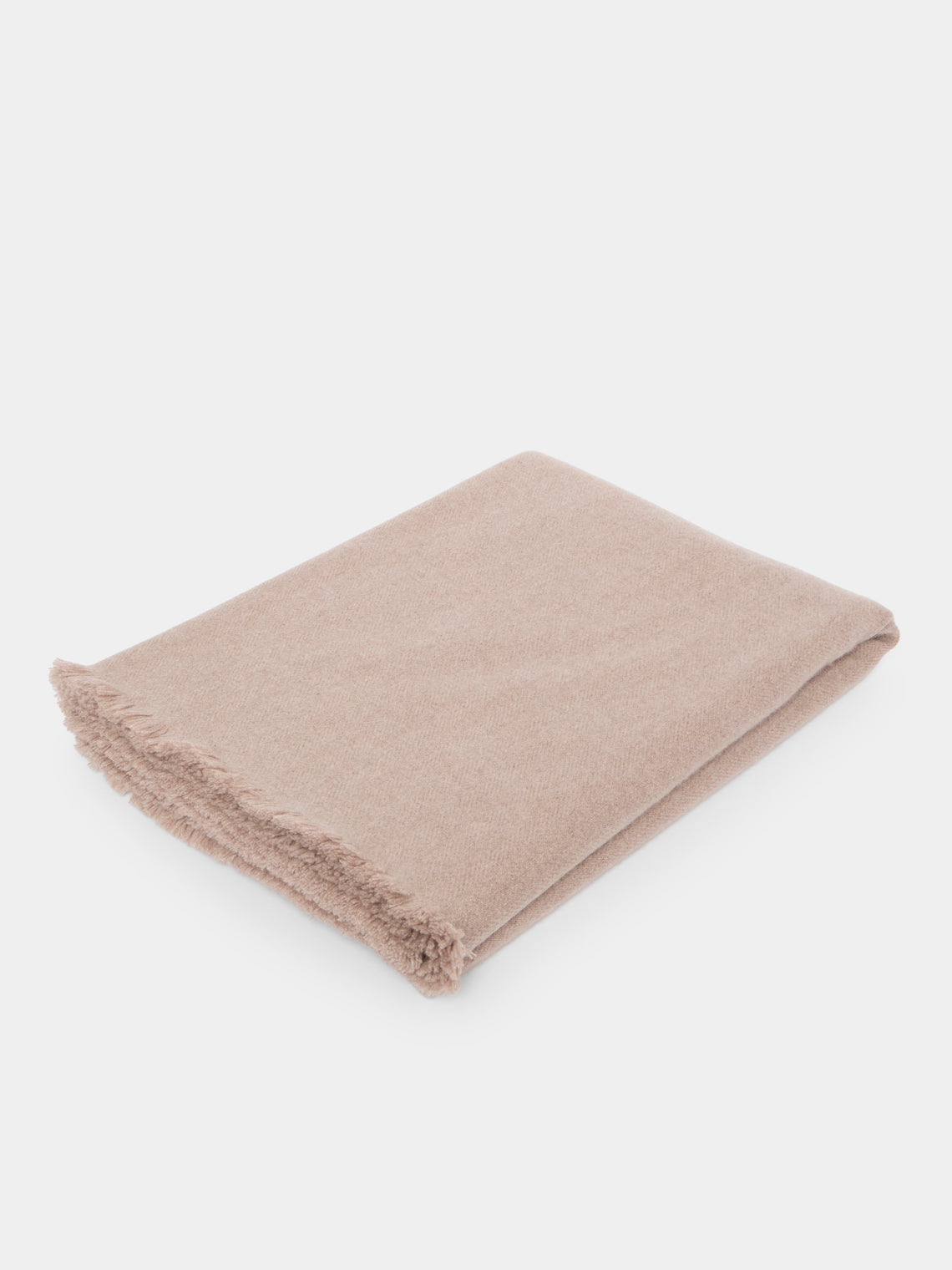 de Le Cuona - Herringbone Cashmere Throw (78.5in/2m) - Beige - ABASK
