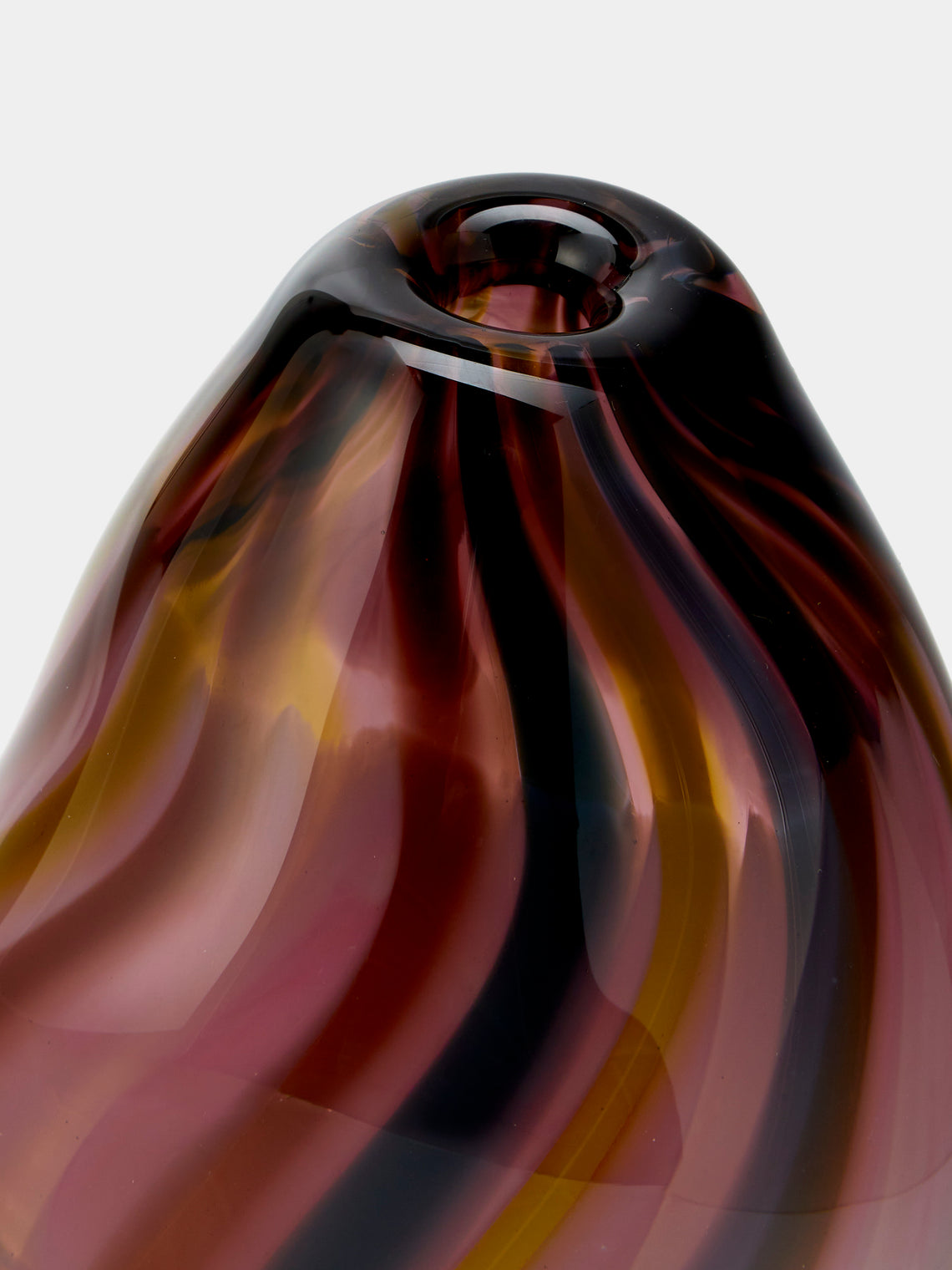 Michele Oberdieck - Striped Hand-Blown Glass Bud Vase (6.5in/17cm) - Multiple - ABASK