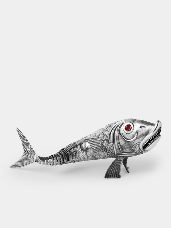 Antique and Vintage - 1960s Sterling Silver Articulating Fish - Silver - ABASK - 
