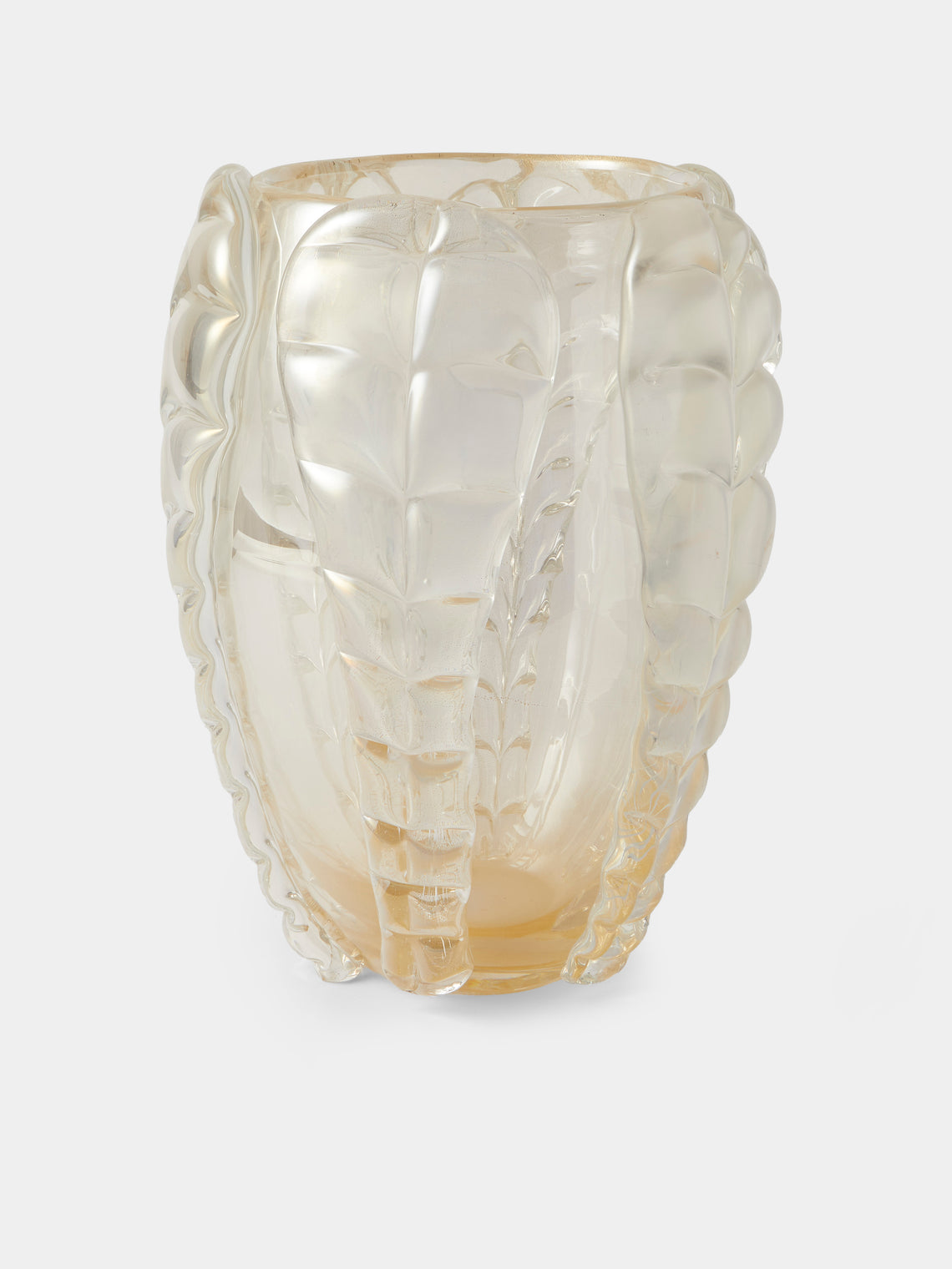Antique and Vintage - 1970s Cenedese Murano Glass Vase - Clear - ABASK - 