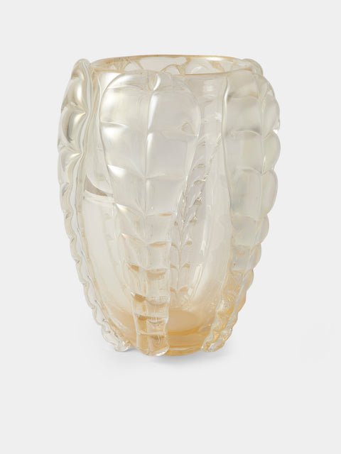 Antique and Vintage - 1970s Cenedese Murano Glass Vase - Clear - ABASK - 