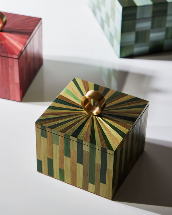 Ruda Studio - Weave Rye Straw Inlay Wood Jewellery Box -  - ABASK
