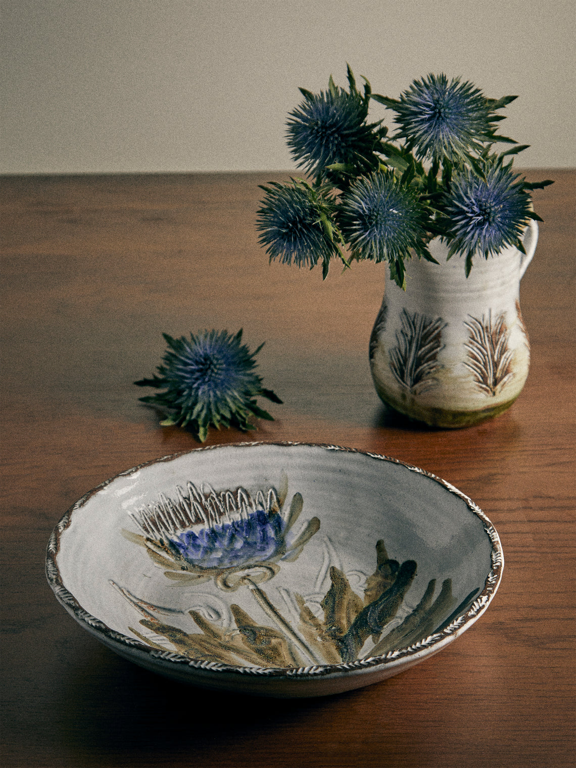 Antique and Vintage - 1950s Albert Thiry Ceramic Bowl - White - ABASK