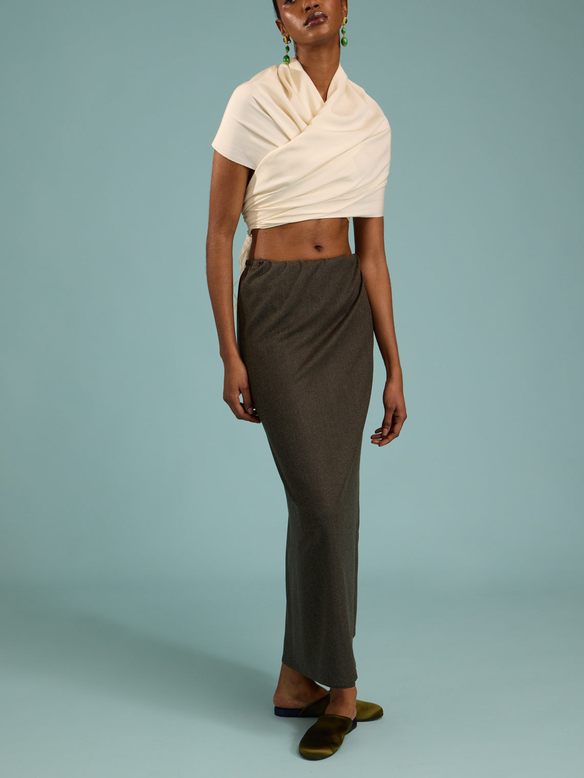 Heirlome - Silk Rebozo (98.5in/2.5m) - Ivory - ABASK