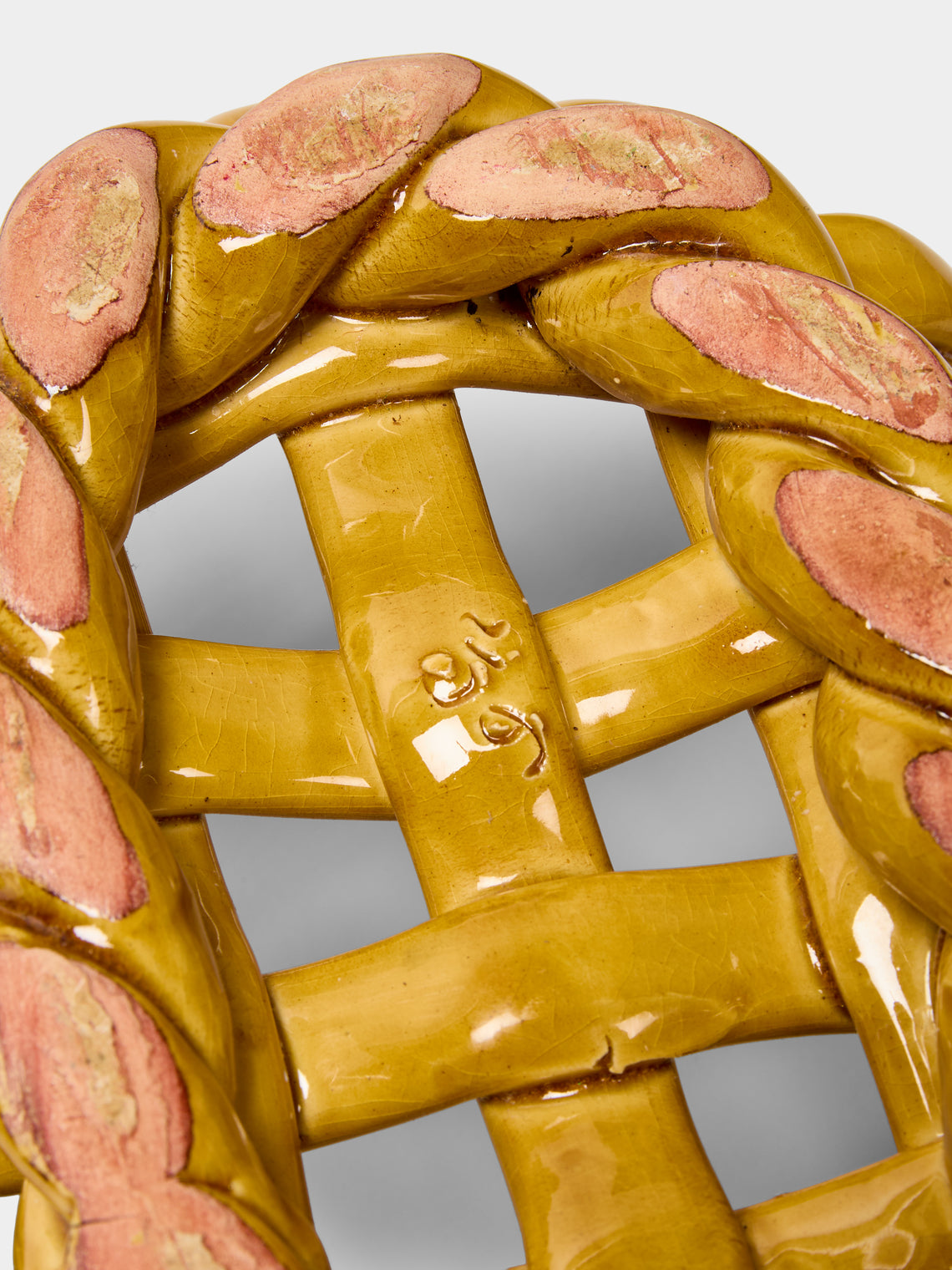 Antique and Vintage - 1960s Vallauris Majolica Ceramic Fruit Bowl - Yellow - ABASK