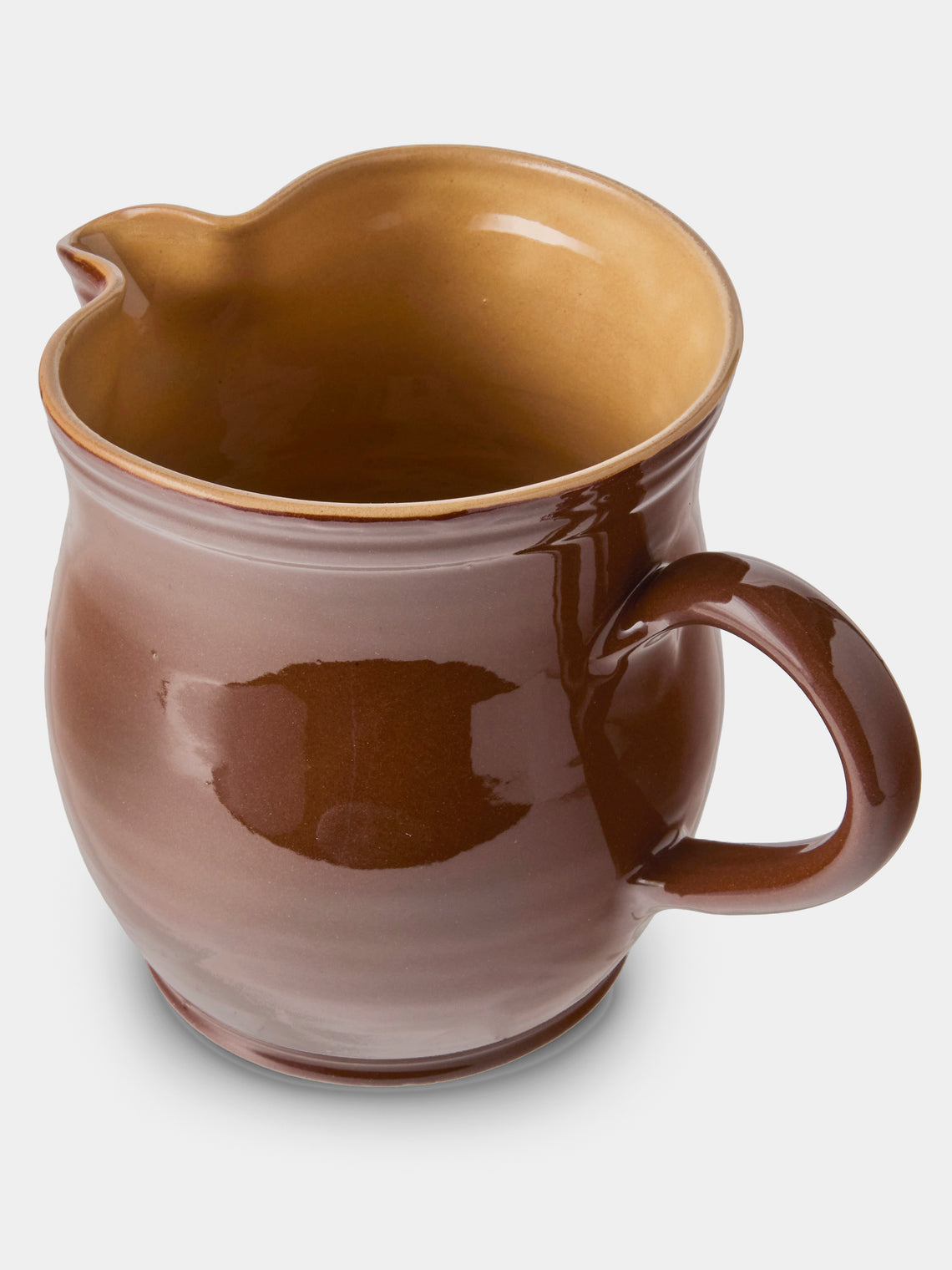 Poterie d’Évires - Cows Hand-Painted Ceramic Medium Jug - Light Brown - ABASK