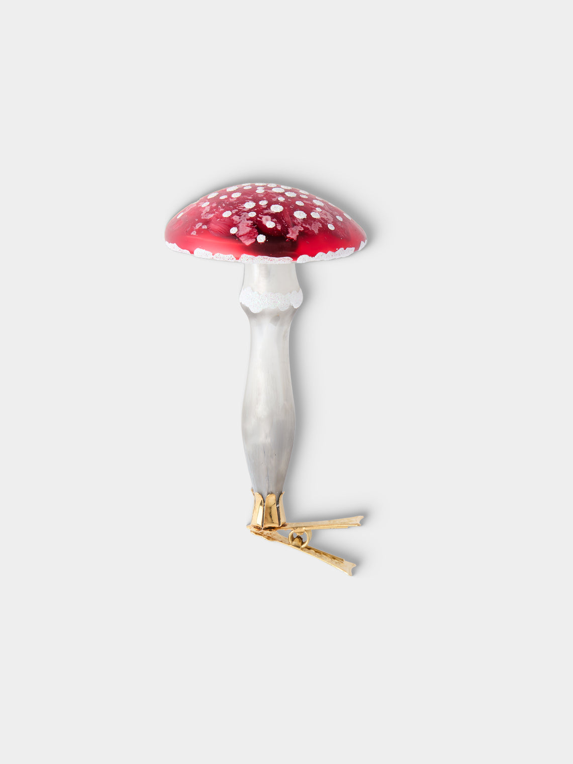 ABASK Decorations - Traditional Mushrooms Hand-Blown Glass Clip-On Tree Decorations (Set of 8) - Red - ABASK