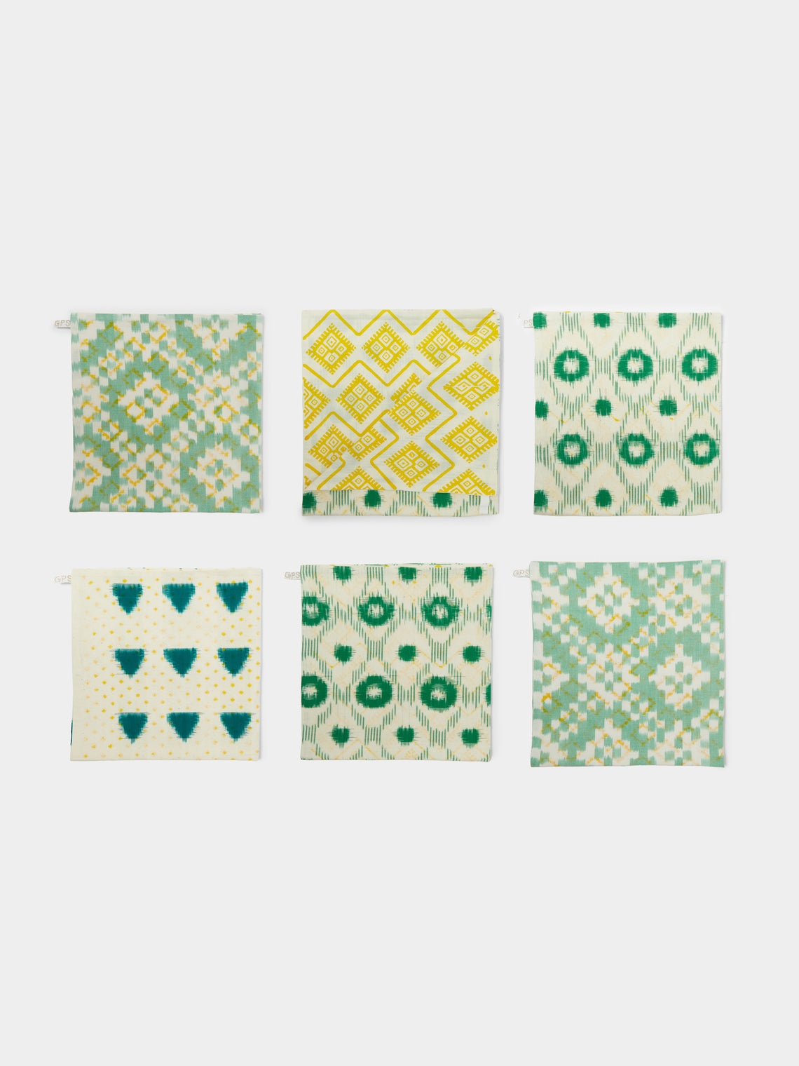 Gregory Parkinson - Salad Garden Block-Printed Cotton Napkins (Set of 6) - Green - ABASK