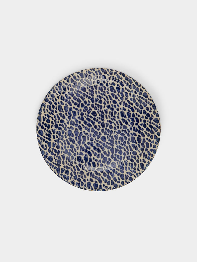 Terrafirma Ceramics - Hand-Printed Ceramic Side Plates (Set of 4) - Blue - ABASK - 