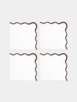 Angela Wickstead - Chiara Scalloped Linen Napkins (Set of 4) - Brown - ABASK - 