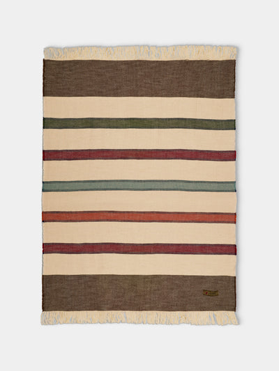 The House of Lyria - Forestiere Handwoven Linen and Cotton Blanket (75in/1.9m) - Brown - ABASK