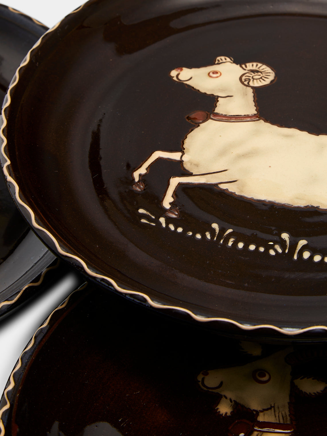 Animals Hand-Painted Ceramic Side Plates (Set of 4)