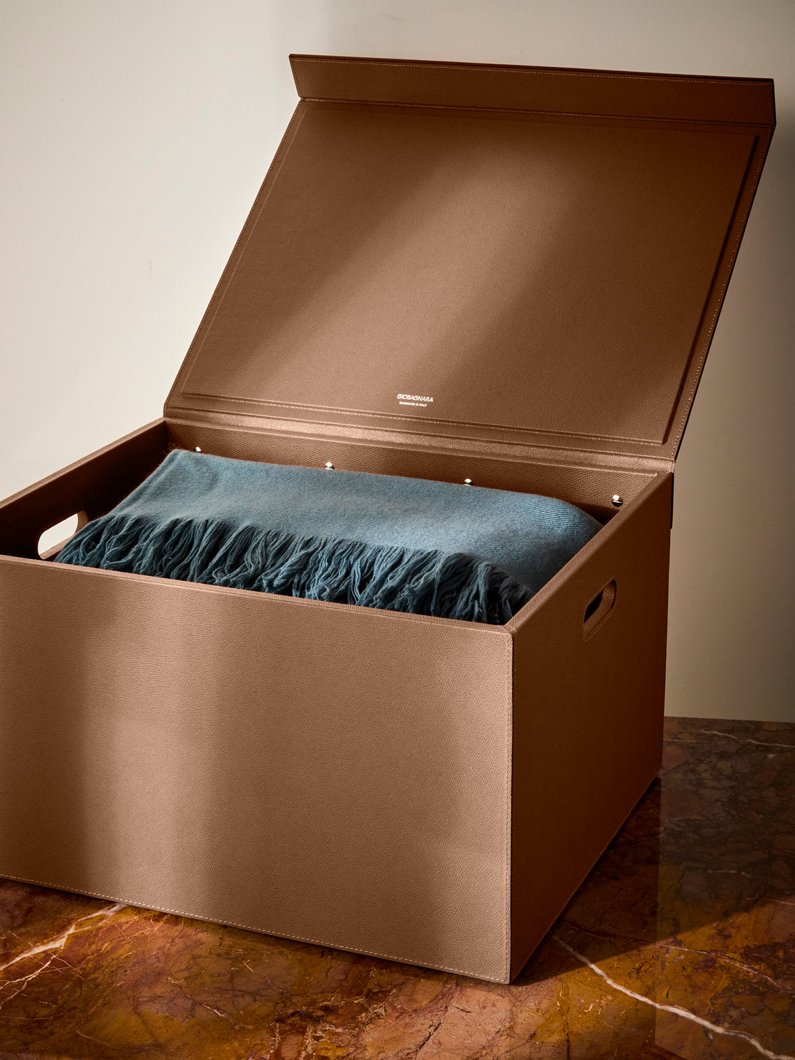 Giobagnara - Parma Leather Large Closet Box - Brown - ABASK