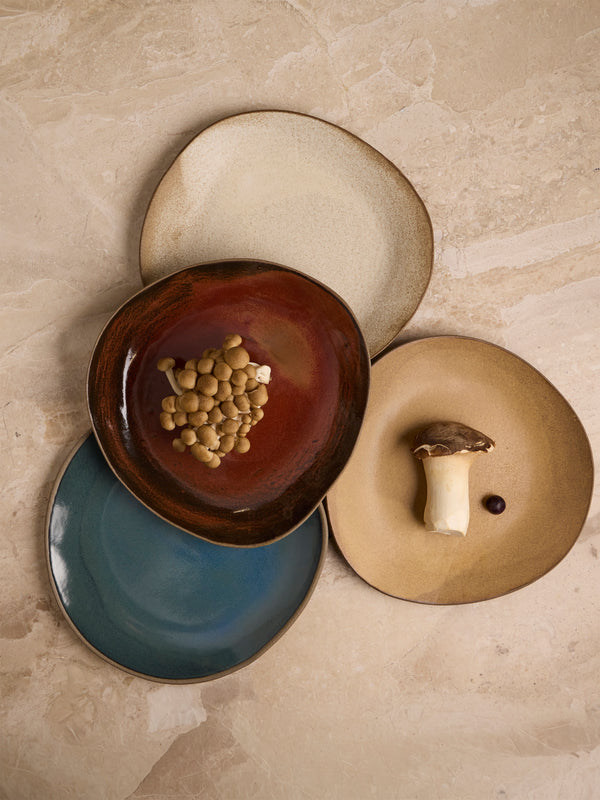 Hana Karim Studio - Hand-Built Ceramic Dinner Plates – 9in/23cm (Set of 4) - Multiple - ABASK