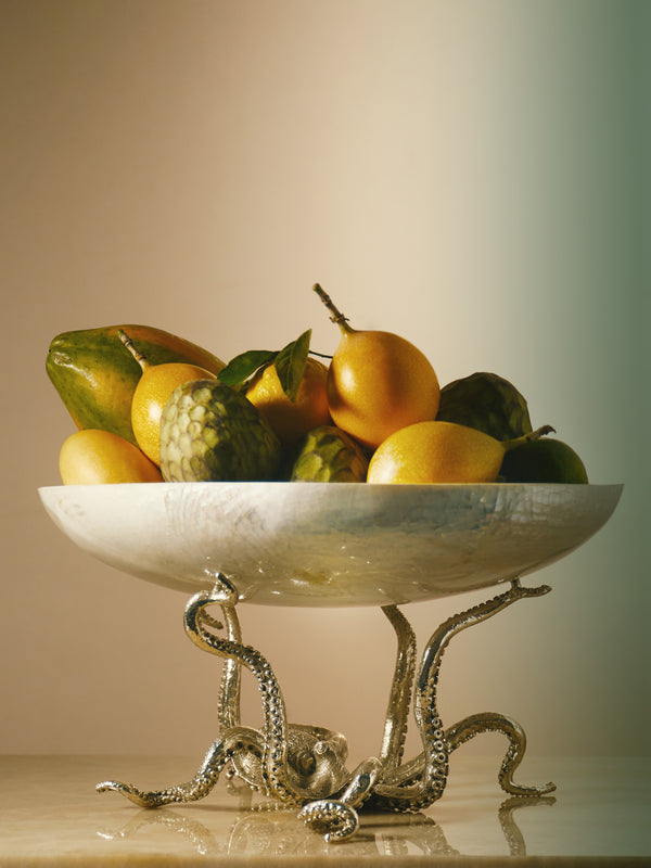Objet Luxe - Octopus Silver-Plated and Shell Fruit Bowl - Silver - ABASK