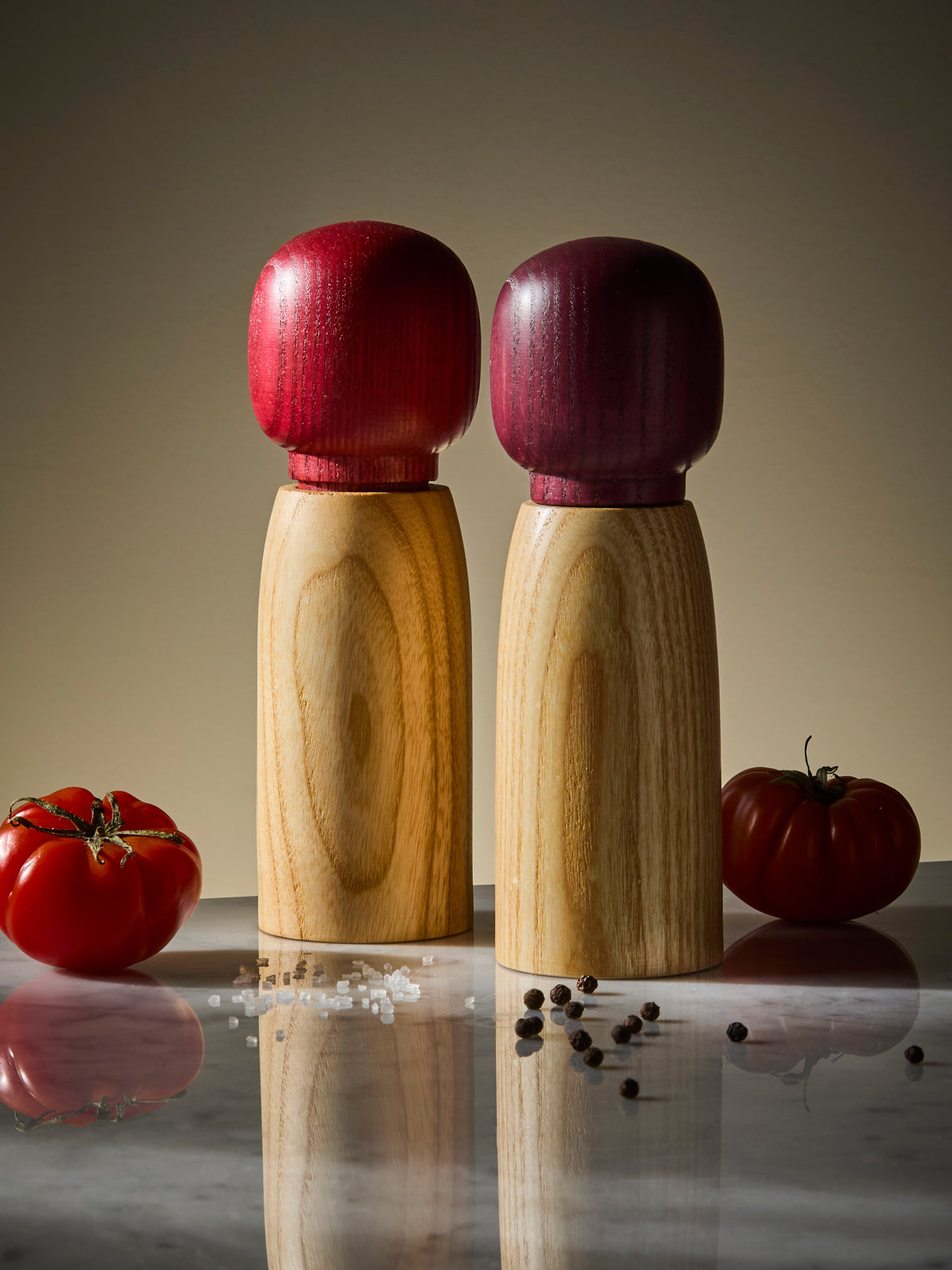 Marisa Klaster - Hand-Turned Wood Salt and Pepper Grinders (Set of 2) - Purple - ABASK
